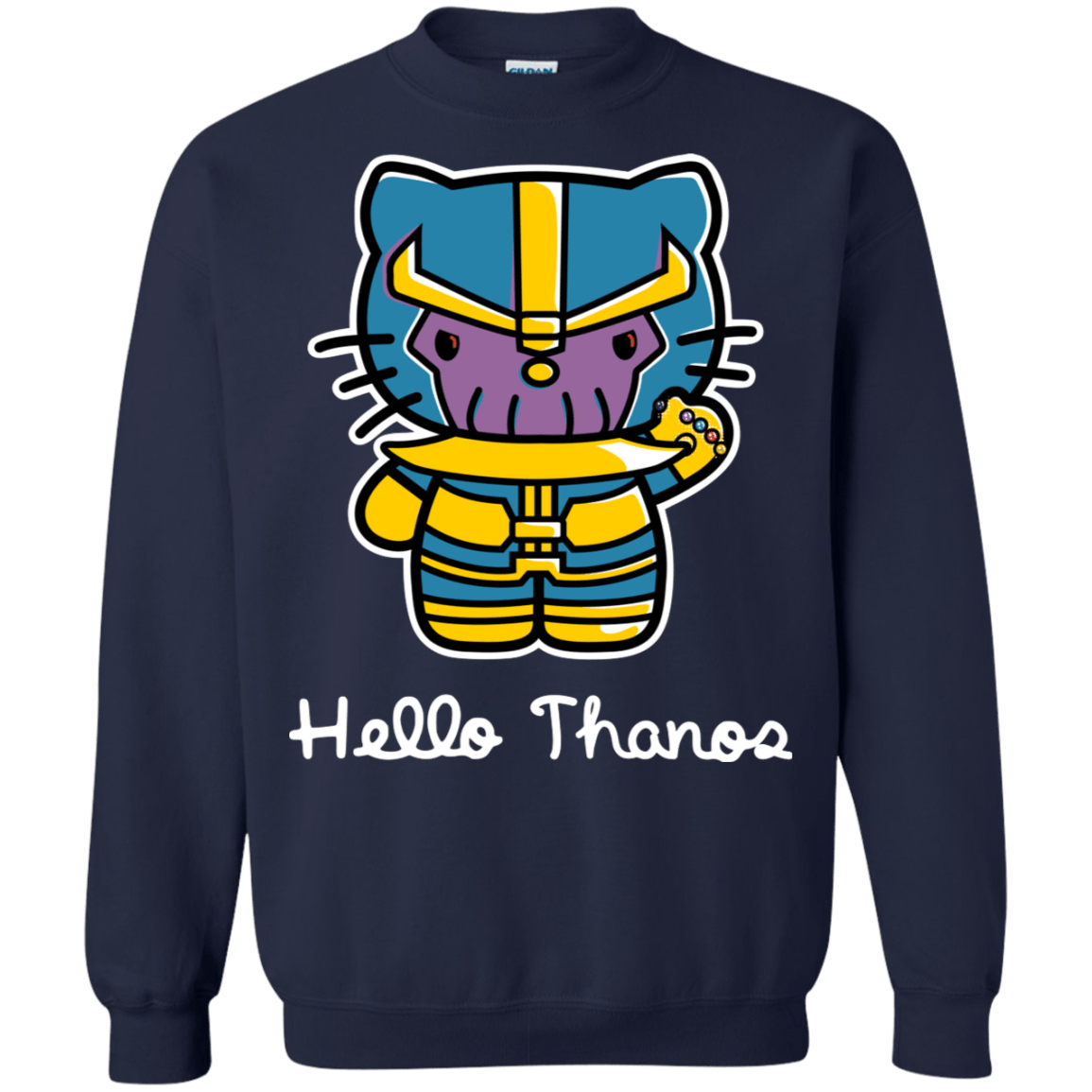Sweatshirts Navy / S Hello Thanos Crewneck Sweatshirt