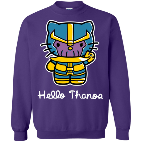 Sweatshirts Purple / S Hello Thanos Crewneck Sweatshirt