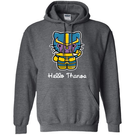 Sweatshirts Dark Heather / S Hello Thanos Pullover Hoodie