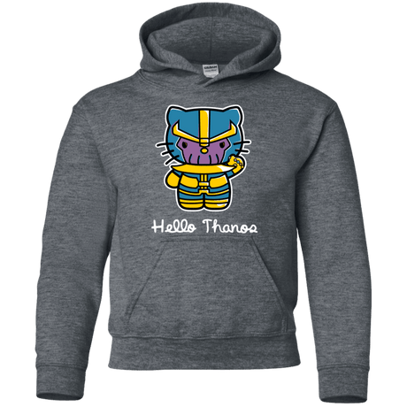 Sweatshirts Dark Heather / YS Hello Thanos Youth Hoodie