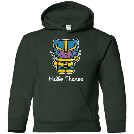 Sweatshirts Forest Green / YS Hello Thanos Youth Hoodie