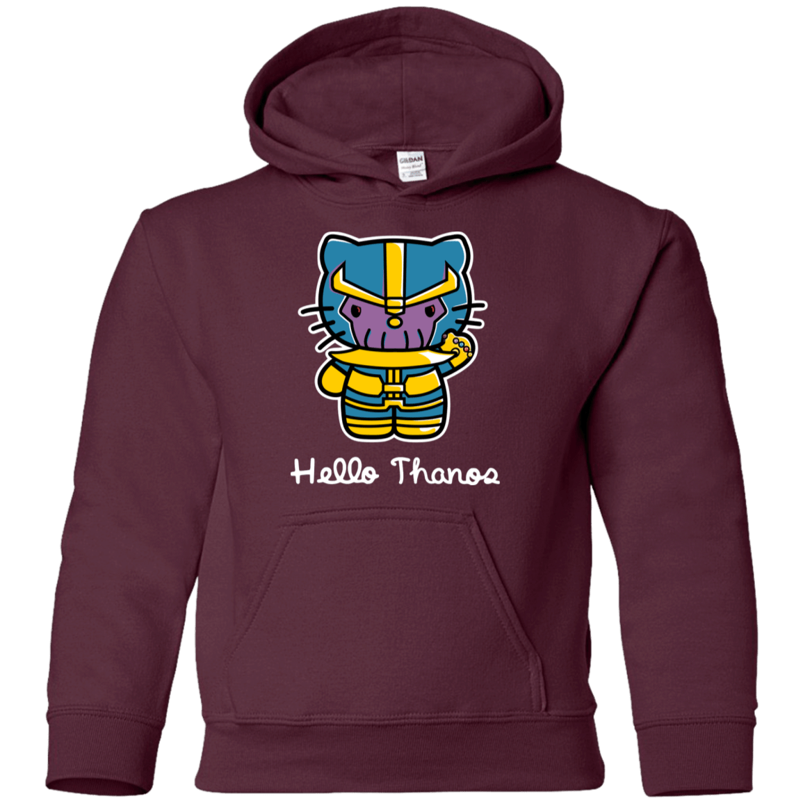 Sweatshirts Maroon / YS Hello Thanos Youth Hoodie