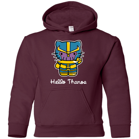 Sweatshirts Maroon / YS Hello Thanos Youth Hoodie