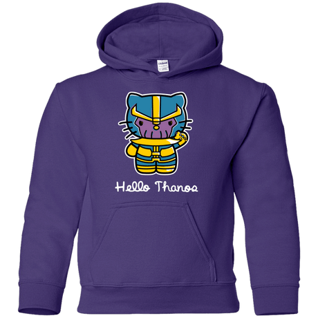 Sweatshirts Purple / YS Hello Thanos Youth Hoodie