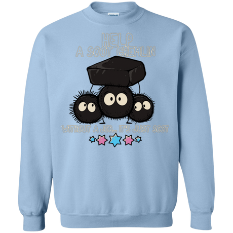 Sweatshirts Light Blue / Small HELP A SOOT GREMLIN Crewneck Sweatshirt