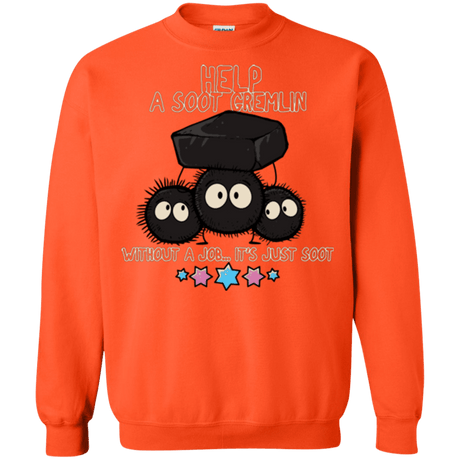 Sweatshirts Orange / Small HELP A SOOT GREMLIN Crewneck Sweatshirt