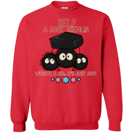 Sweatshirts Red / Small HELP A SOOT GREMLIN Crewneck Sweatshirt