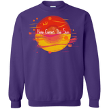 Sweatshirts Purple / S Here Comes The Sun (1) Crewneck Sweatshirt