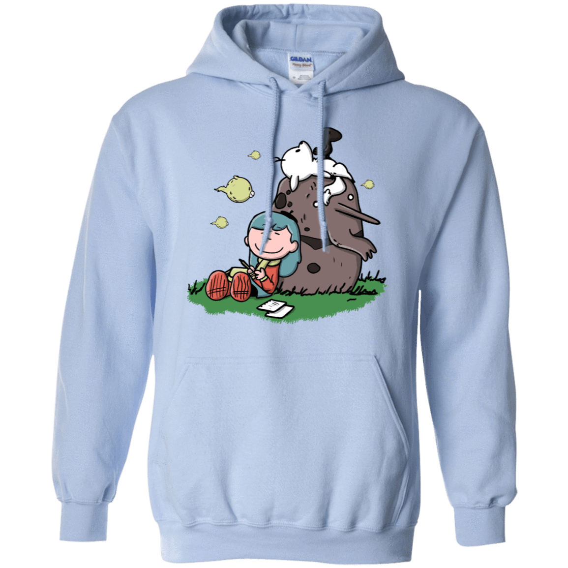 Sweatshirts Light Blue / S Hilda Brown Pullover Hoodie