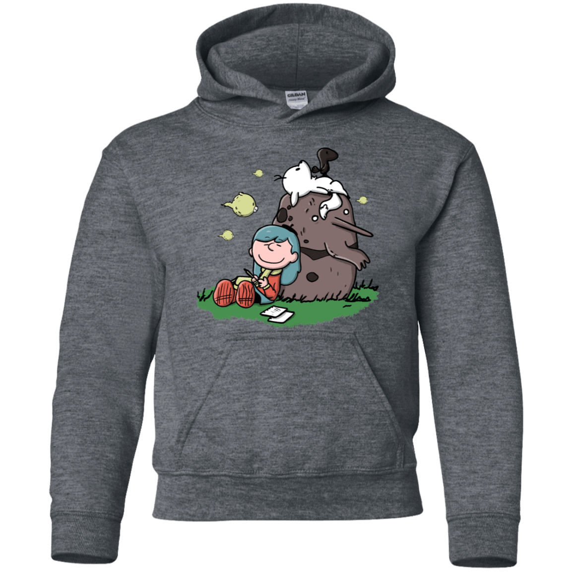 Sweatshirts Dark Heather / YS Hilda Brown Youth Hoodie