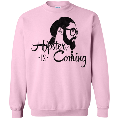Sweatshirts Light Pink / Small Hipster is Coming Crewneck Sweatshirt