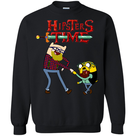 Sweatshirts Black / S Hipsters Time Crewneck Sweatshirt