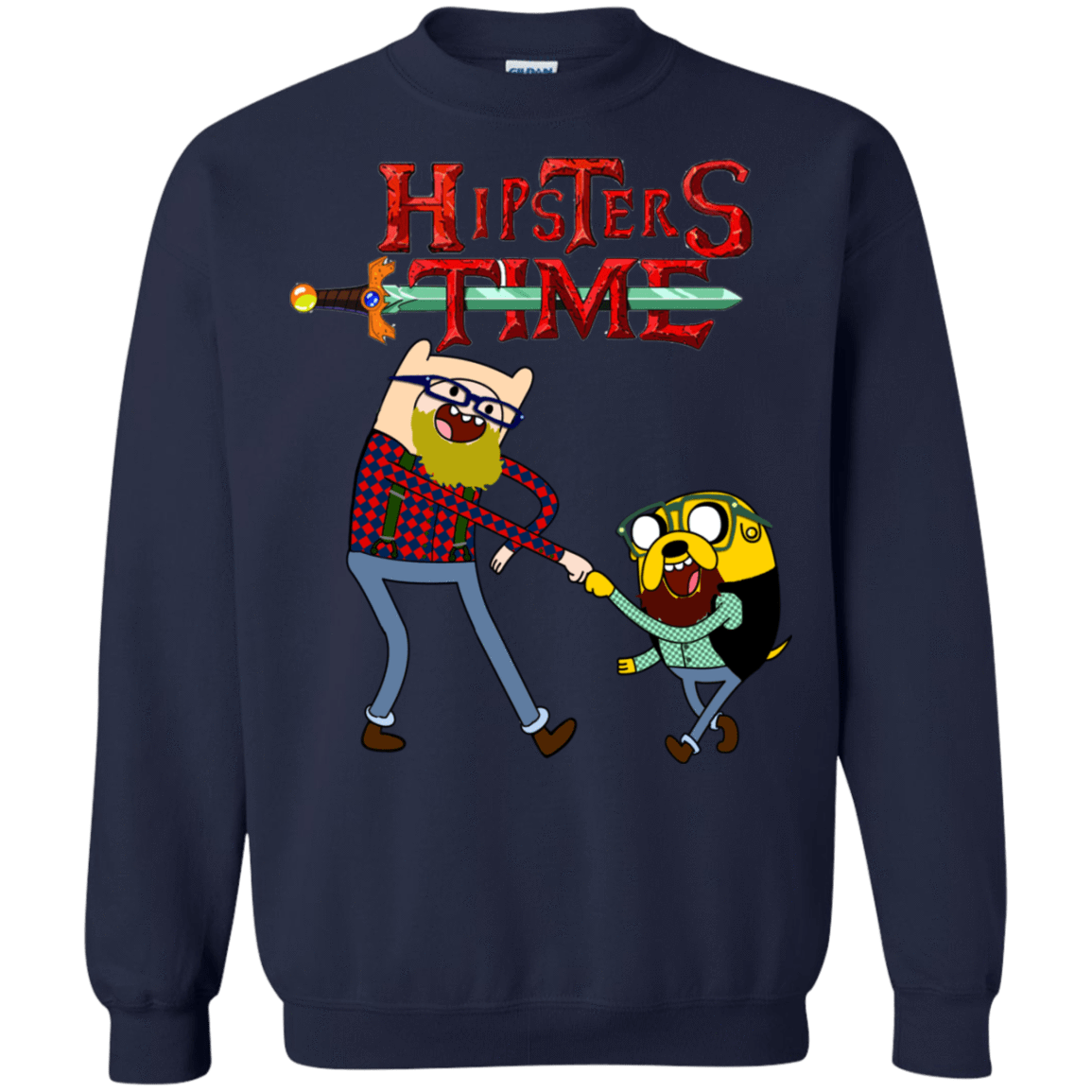 Sweatshirts Navy / S Hipsters Time Crewneck Sweatshirt