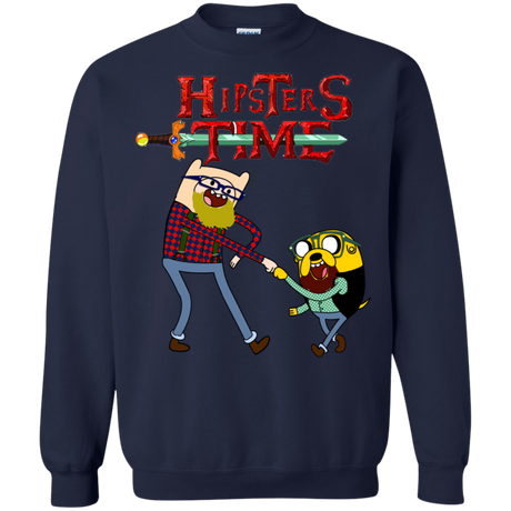 Sweatshirts Navy / S Hipsters Time Crewneck Sweatshirt