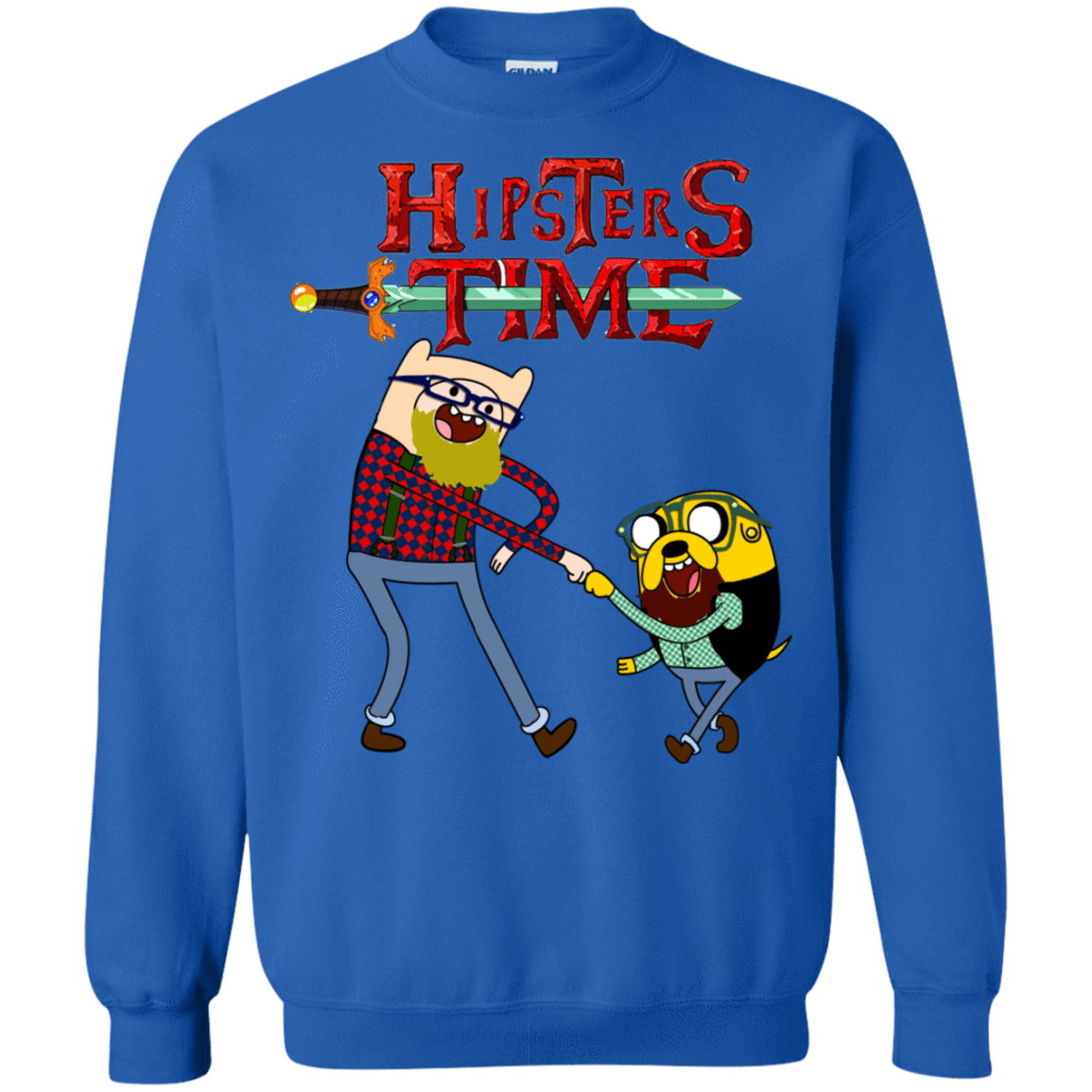 Sweatshirts Royal / S Hipsters Time Crewneck Sweatshirt