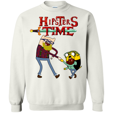 Sweatshirts White / S Hipsters Time Crewneck Sweatshirt