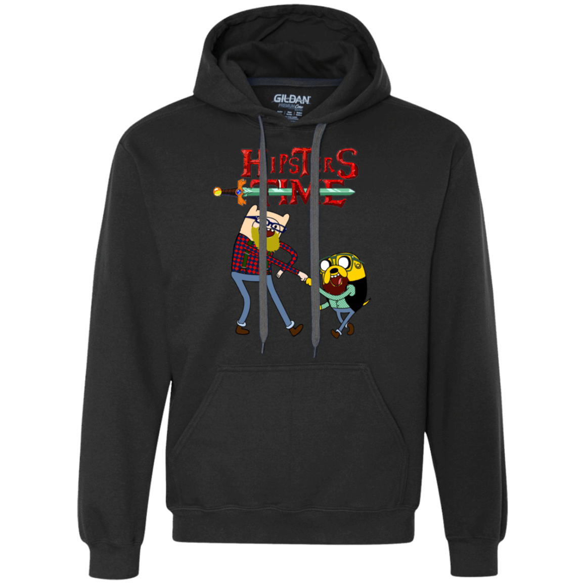 Sweatshirts Black / S Hipsters Time Premium Fleece Hoodie