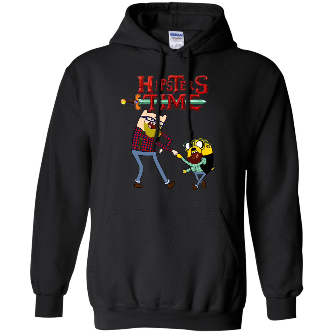 Sweatshirts Black / S Hipsters Time Pullover Hoodie