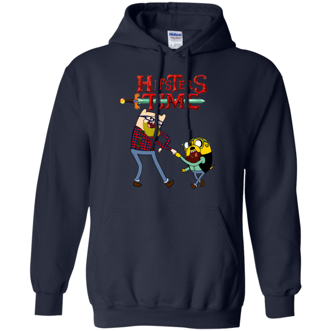 Sweatshirts Navy / S Hipsters Time Pullover Hoodie