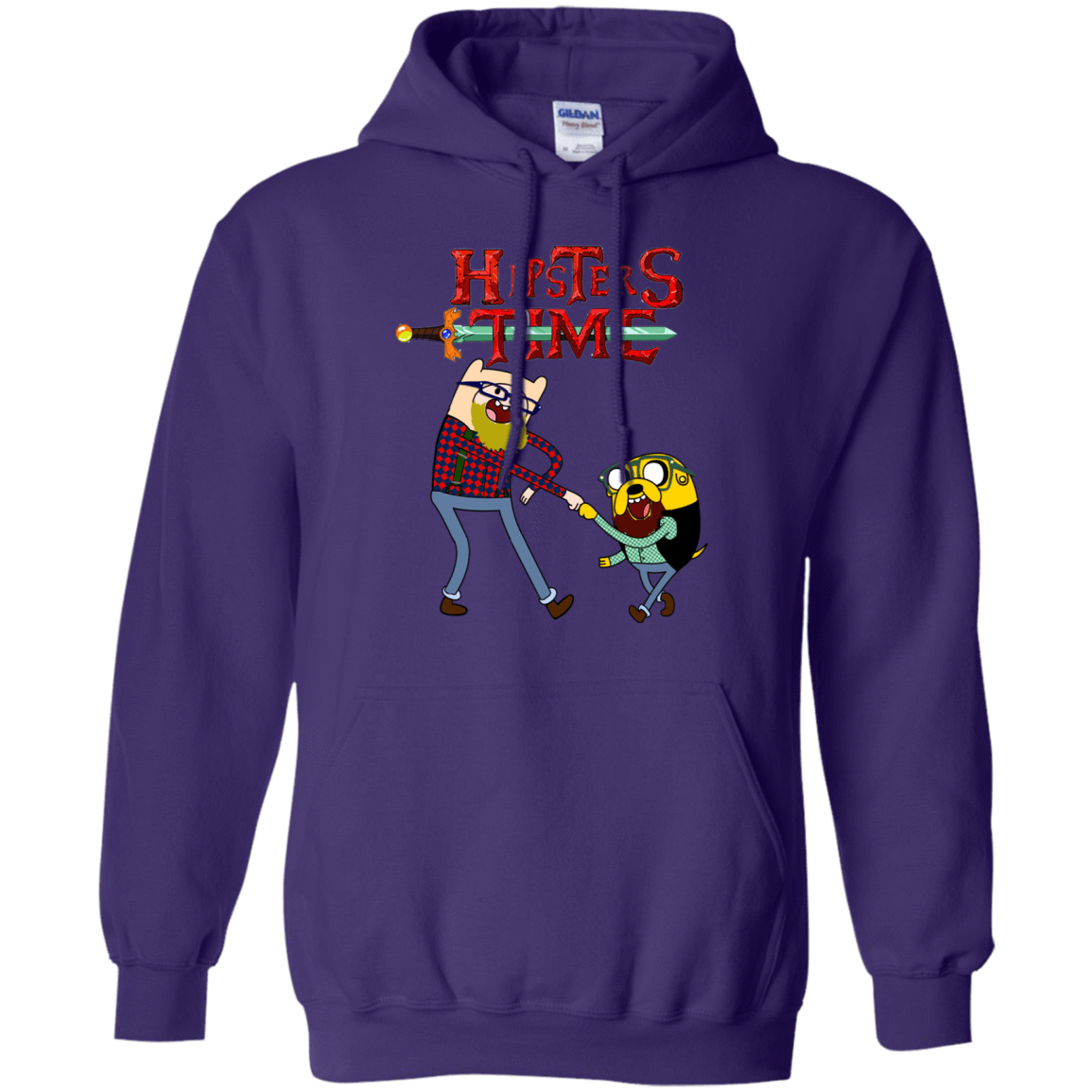 Sweatshirts Purple / S Hipsters Time Pullover Hoodie