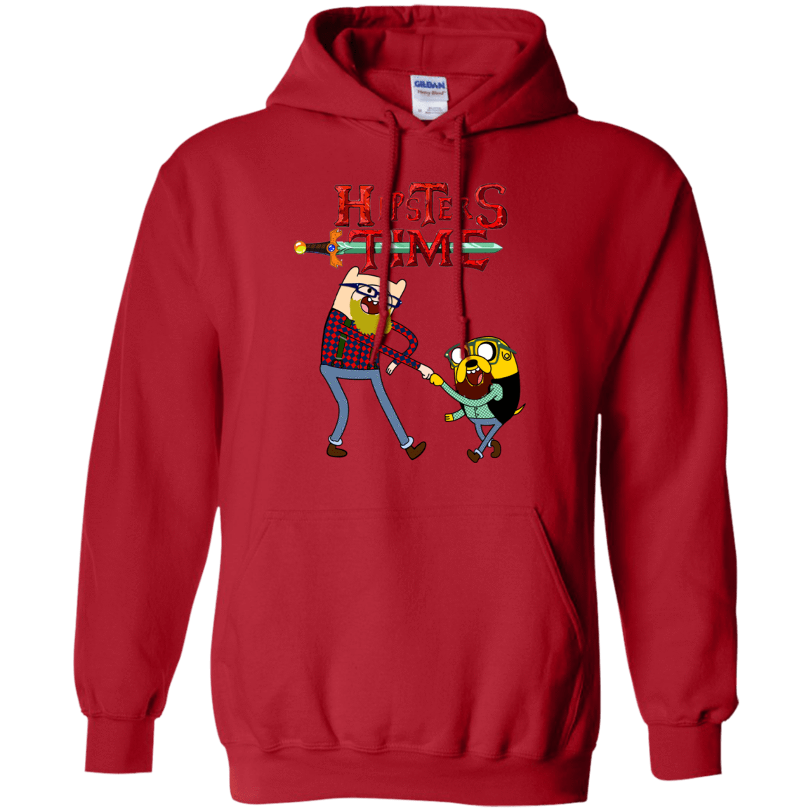 Sweatshirts Red / S Hipsters Time Pullover Hoodie