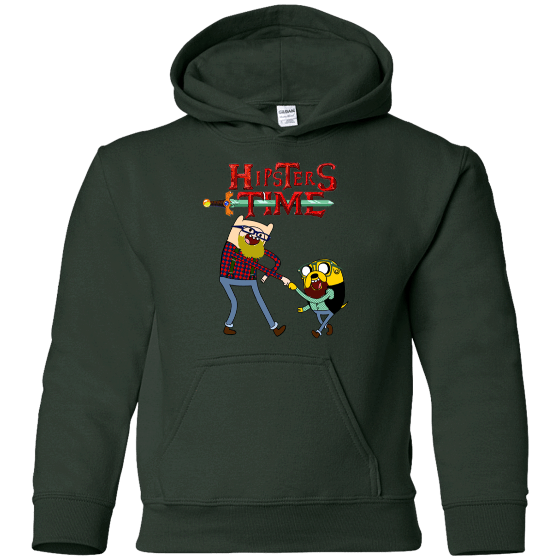 Sweatshirts Forest Green / YS Hipsters Time Youth Hoodie