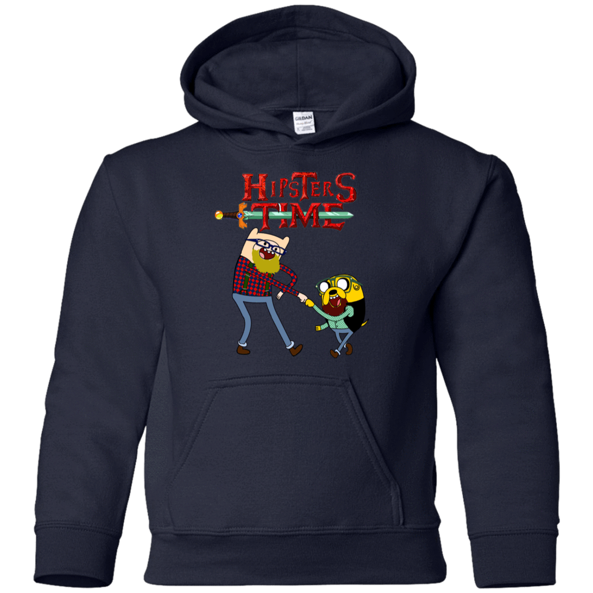 Sweatshirts Navy / YS Hipsters Time Youth Hoodie