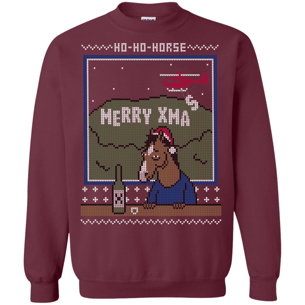 Sweatshirts Maroon / S Ho Ho Horse Crewneck Sweatshirt