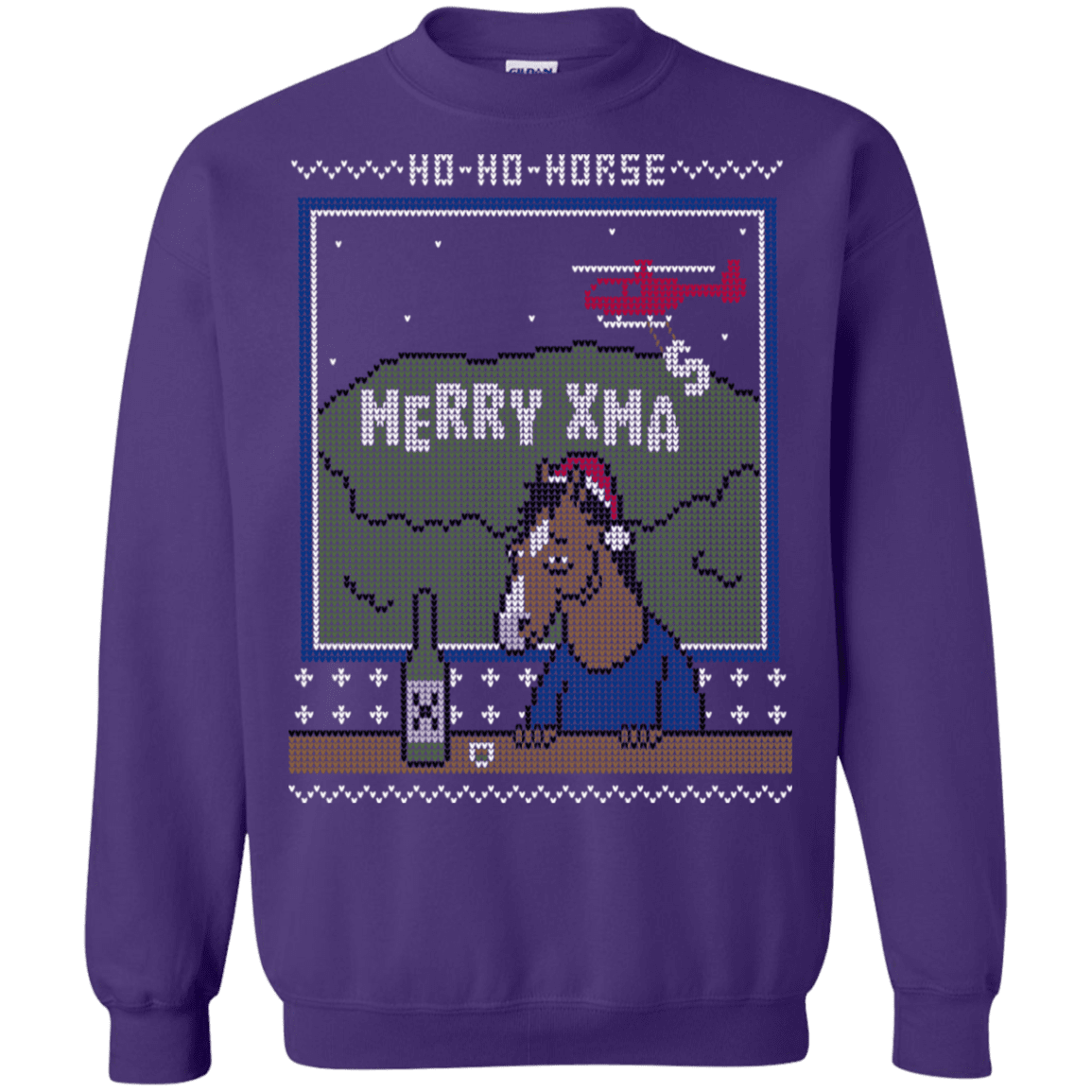 Sweatshirts Purple / S Ho Ho Horse Crewneck Sweatshirt