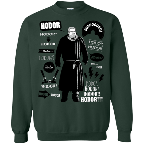 Sweatshirts Forest Green / Small Hodor Famous Quotes Crewneck Sweatshirt