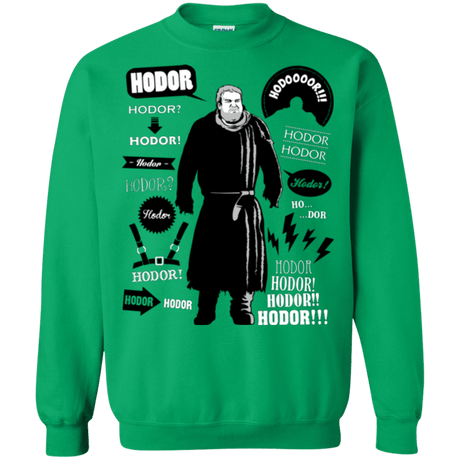 Sweatshirts Irish Green / Small Hodor Famous Quotes Crewneck Sweatshirt