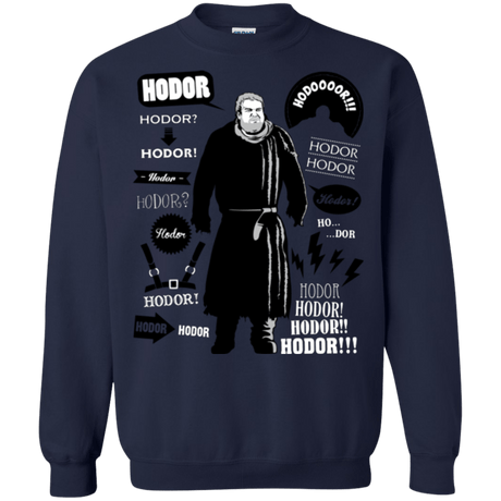 Sweatshirts Navy / Small Hodor Famous Quotes Crewneck Sweatshirt