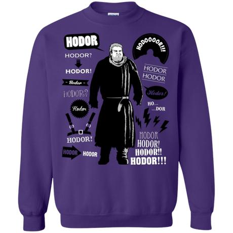 Sweatshirts Purple / Small Hodor Famous Quotes Crewneck Sweatshirt