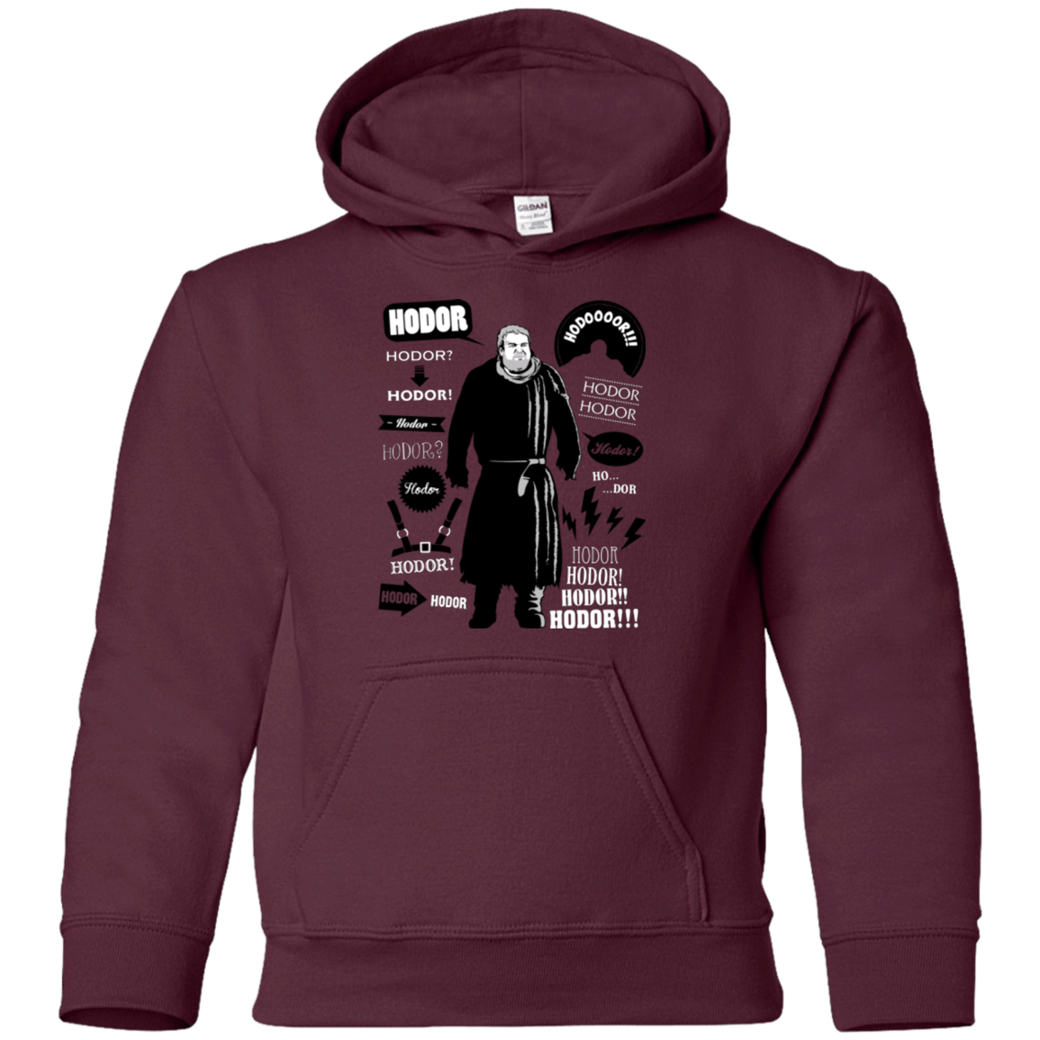 Sweatshirts Maroon / YS Hodor Famous Quotes Youth Hoodie
