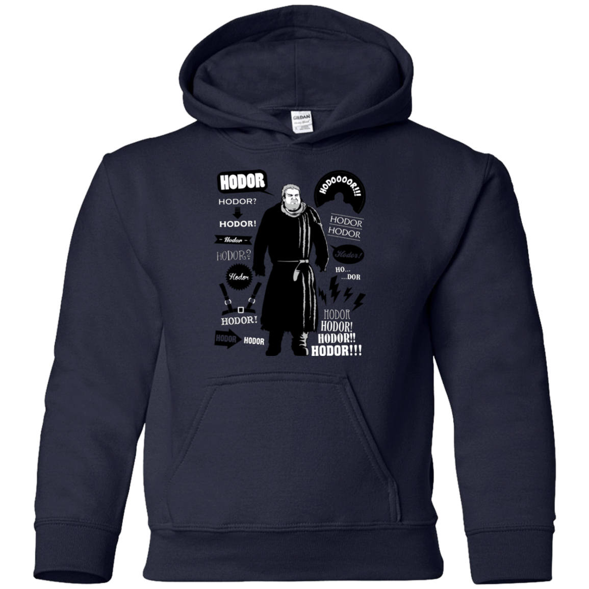 Sweatshirts Navy / YS Hodor Famous Quotes Youth Hoodie