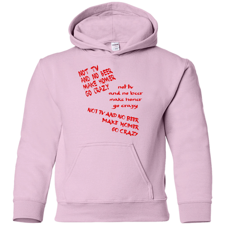 Sweatshirts Light Pink / YS HOMER CRAZY Youth Hoodie