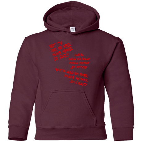 Sweatshirts Maroon / YS HOMER CRAZY Youth Hoodie