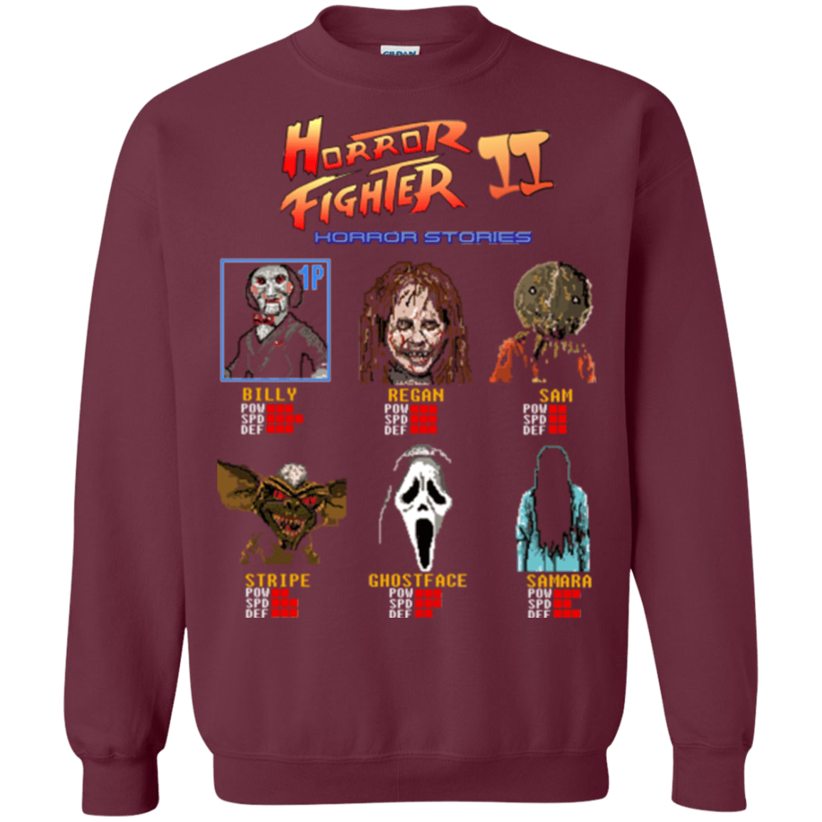 Sweatshirts Maroon / Small Horror Fighter 2 Crewneck Sweatshirt