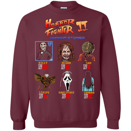Sweatshirts Maroon / Small Horror Fighter 2 Crewneck Sweatshirt