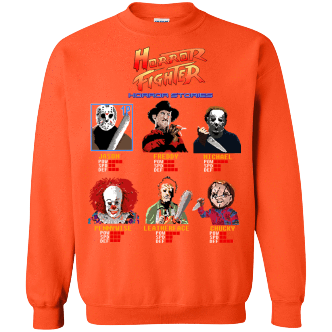 Sweatshirts Orange / Small Horror Fighter Crewneck Sweatshirt