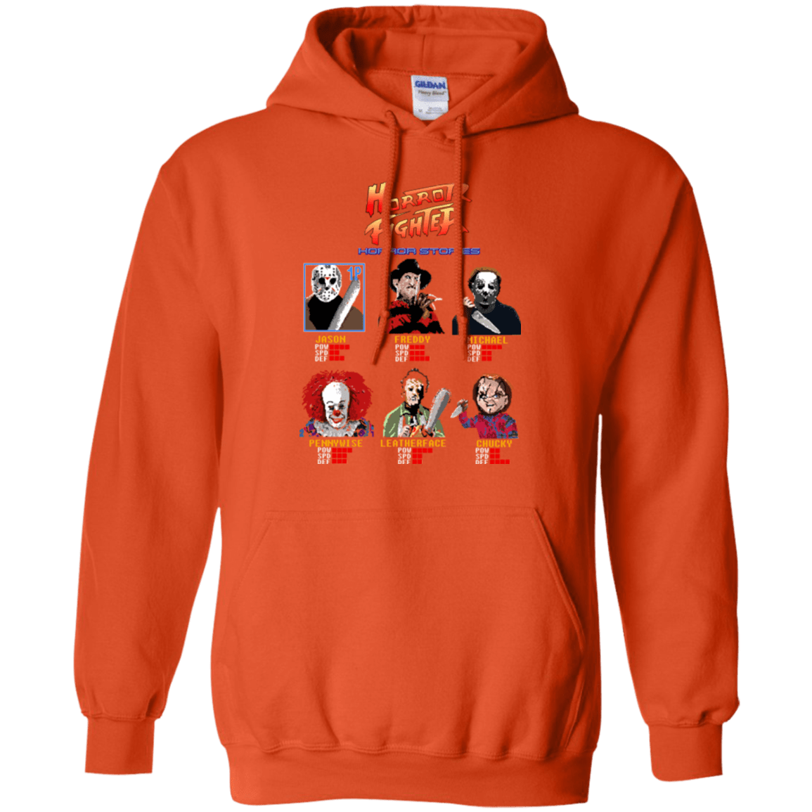 Sweatshirts Orange / Small Horror Fighter Pullover Hoodie
