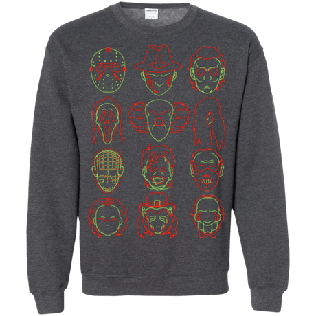 Sweatshirts Dark Heather / Small HORROR HEADS Crewneck Sweatshirt