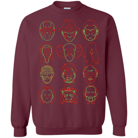Sweatshirts Maroon / Small HORROR HEADS Crewneck Sweatshirt