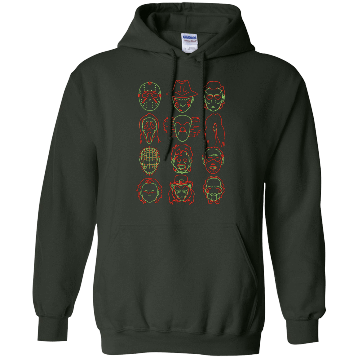 Sweatshirts Forest Green / Small HORROR HEADS Pullover Hoodie