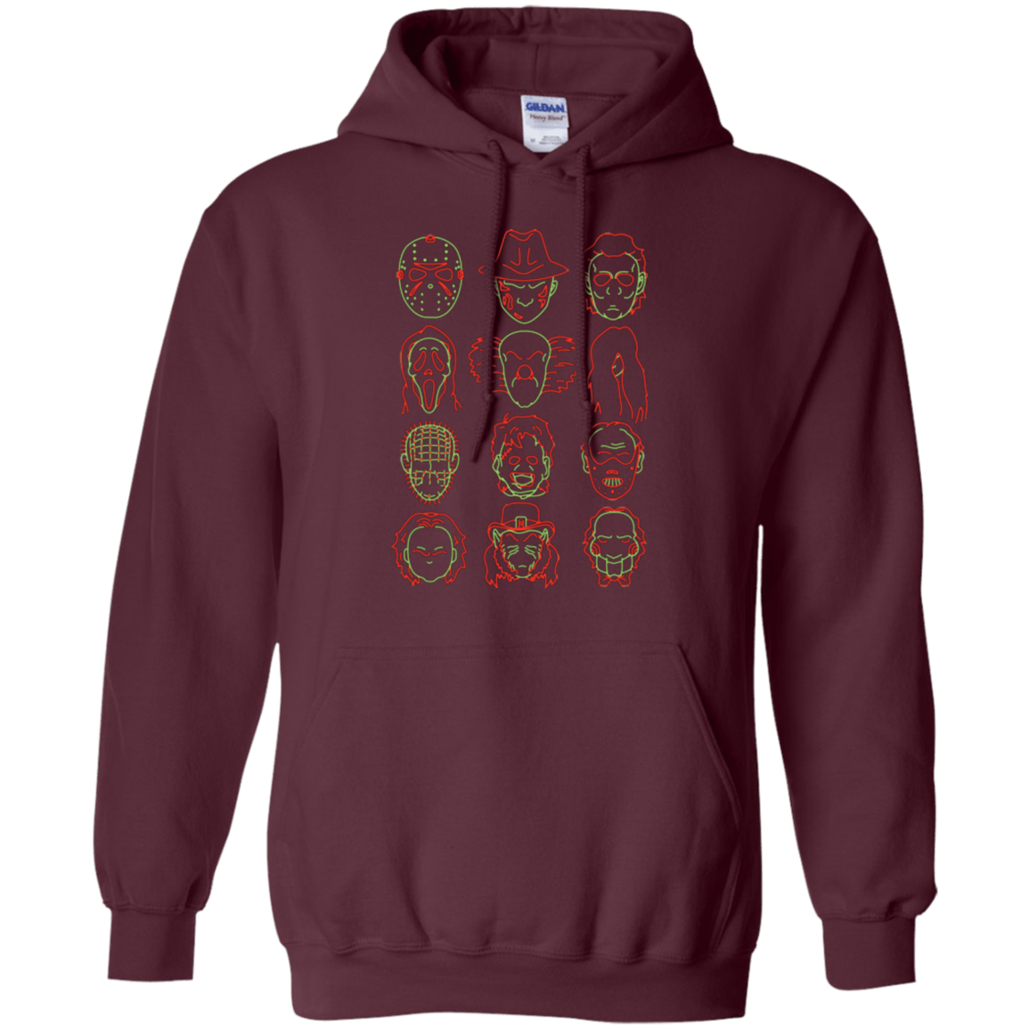 Sweatshirts Maroon / Small HORROR HEADS Pullover Hoodie