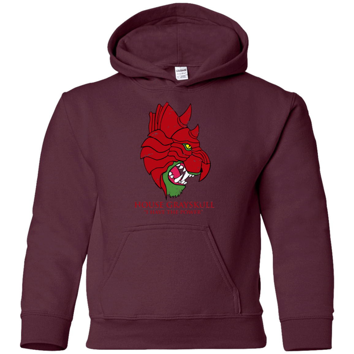 Sweatshirts Maroon / YS House GraySkull Youth Hoodie