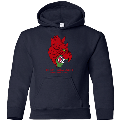 Sweatshirts Navy / YS House GraySkull Youth Hoodie