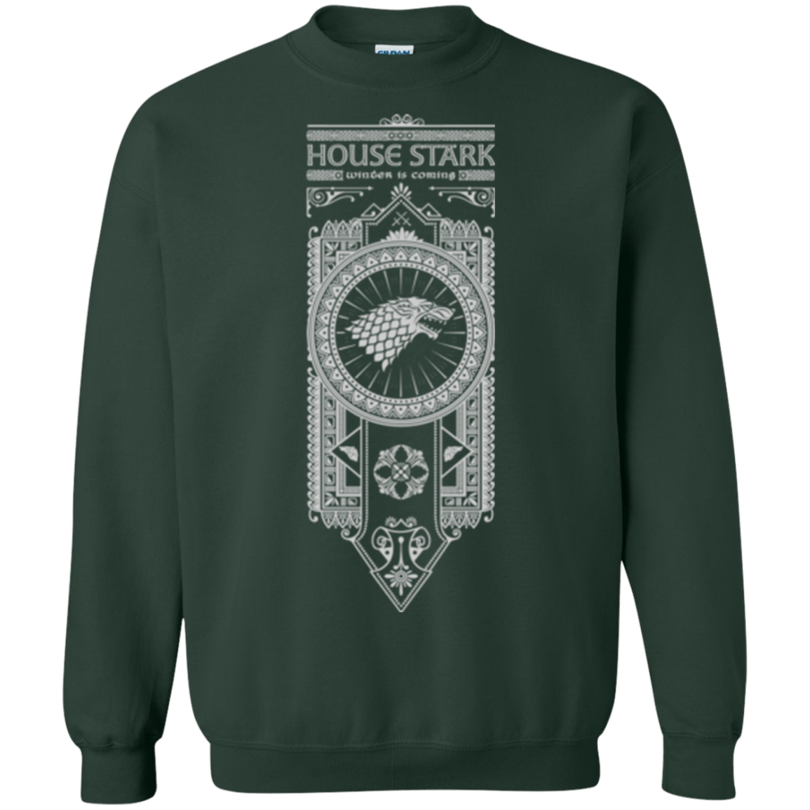 Sweatshirts Forest Green / Small House Stark White Crewneck Sweatshirt