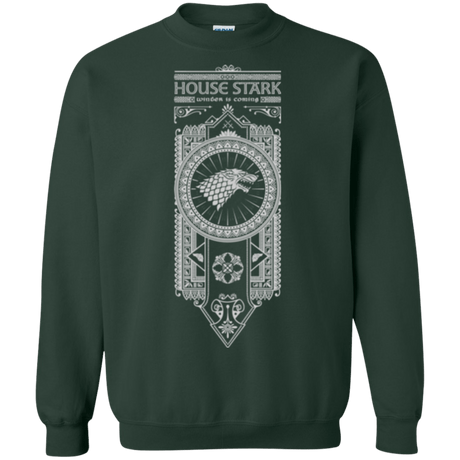 Sweatshirts Forest Green / Small House Stark White Crewneck Sweatshirt