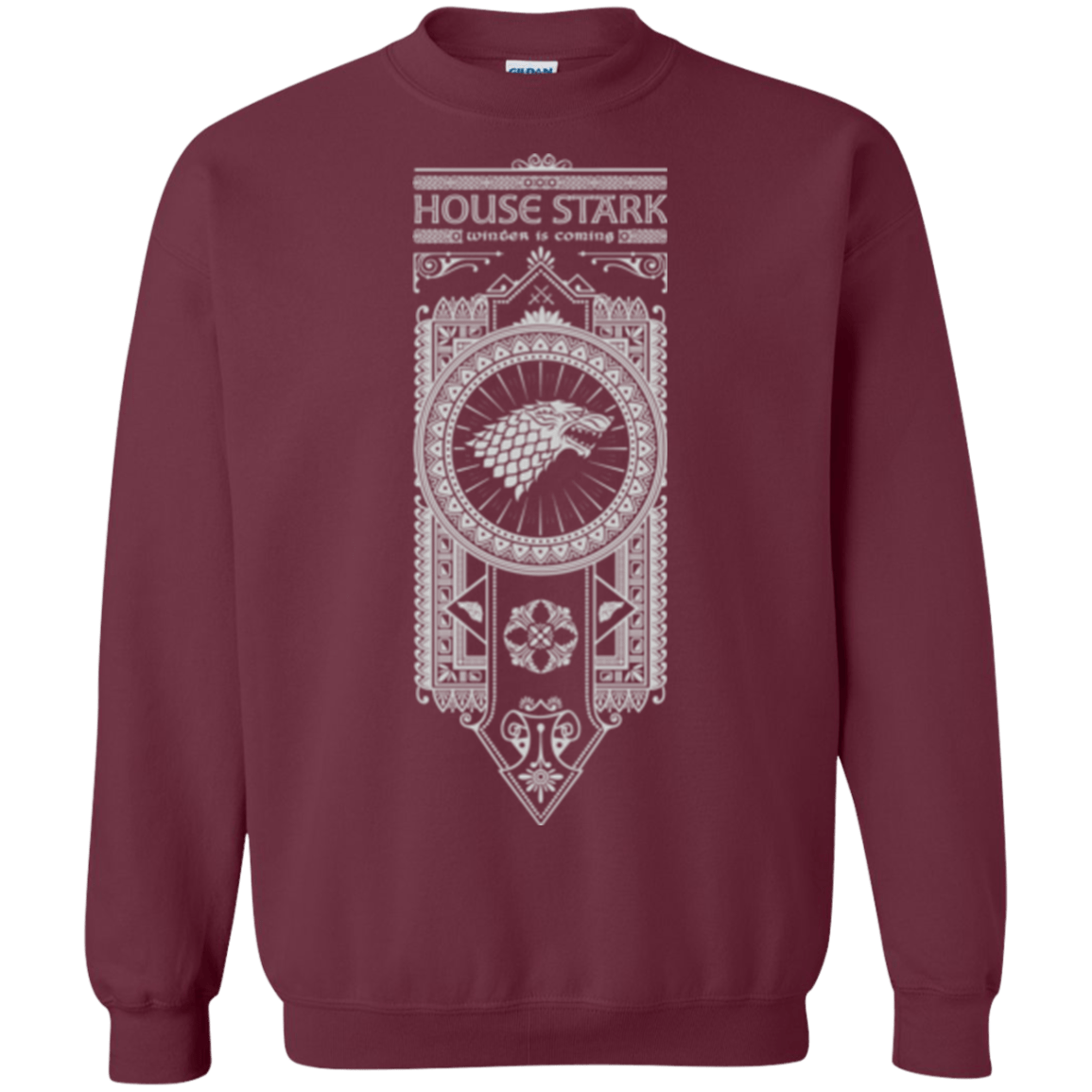 Sweatshirts Maroon / Small House Stark White Crewneck Sweatshirt